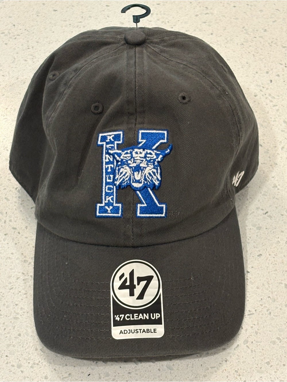 NWT Kentucky Wildcats 47 Brand Clean Up Hat Charcoal Gray Adjustable Vintage K